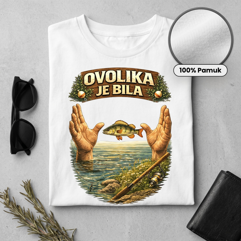 bela majica ovolika je bila poklon za ribolovca majica za pecanje