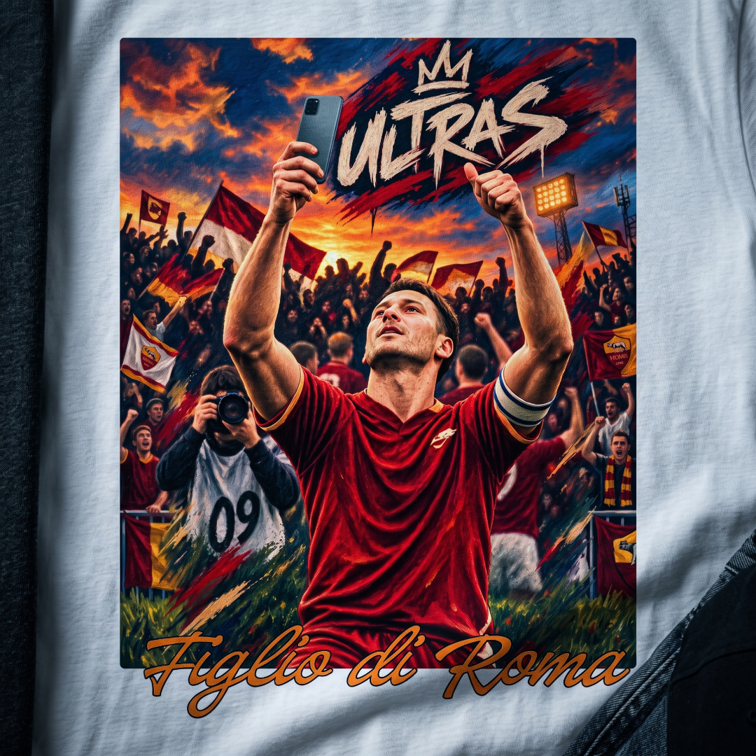 Dizajn Kralj rima, princ rima totti . Majice sa stampom code rodje. Retro fudbal