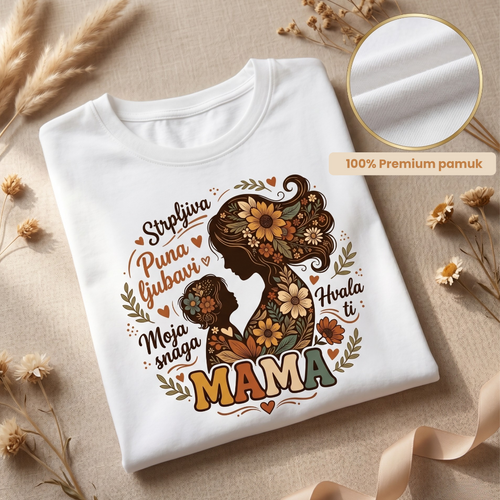 Bela majica za mamu kao poklon od 100% pamuka