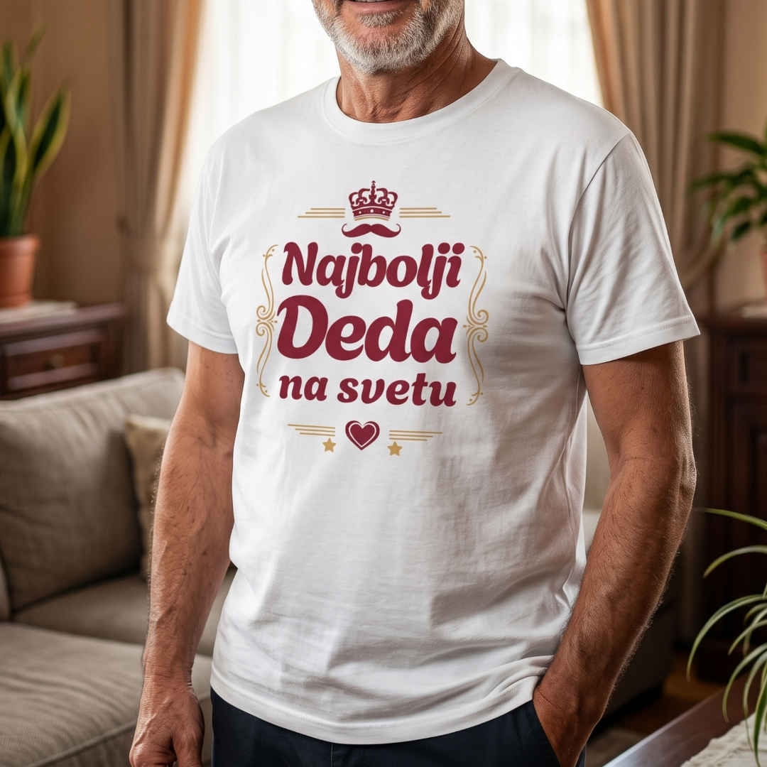 majica poklon za dedu sa stampom najbolji deda na svetu Srbija