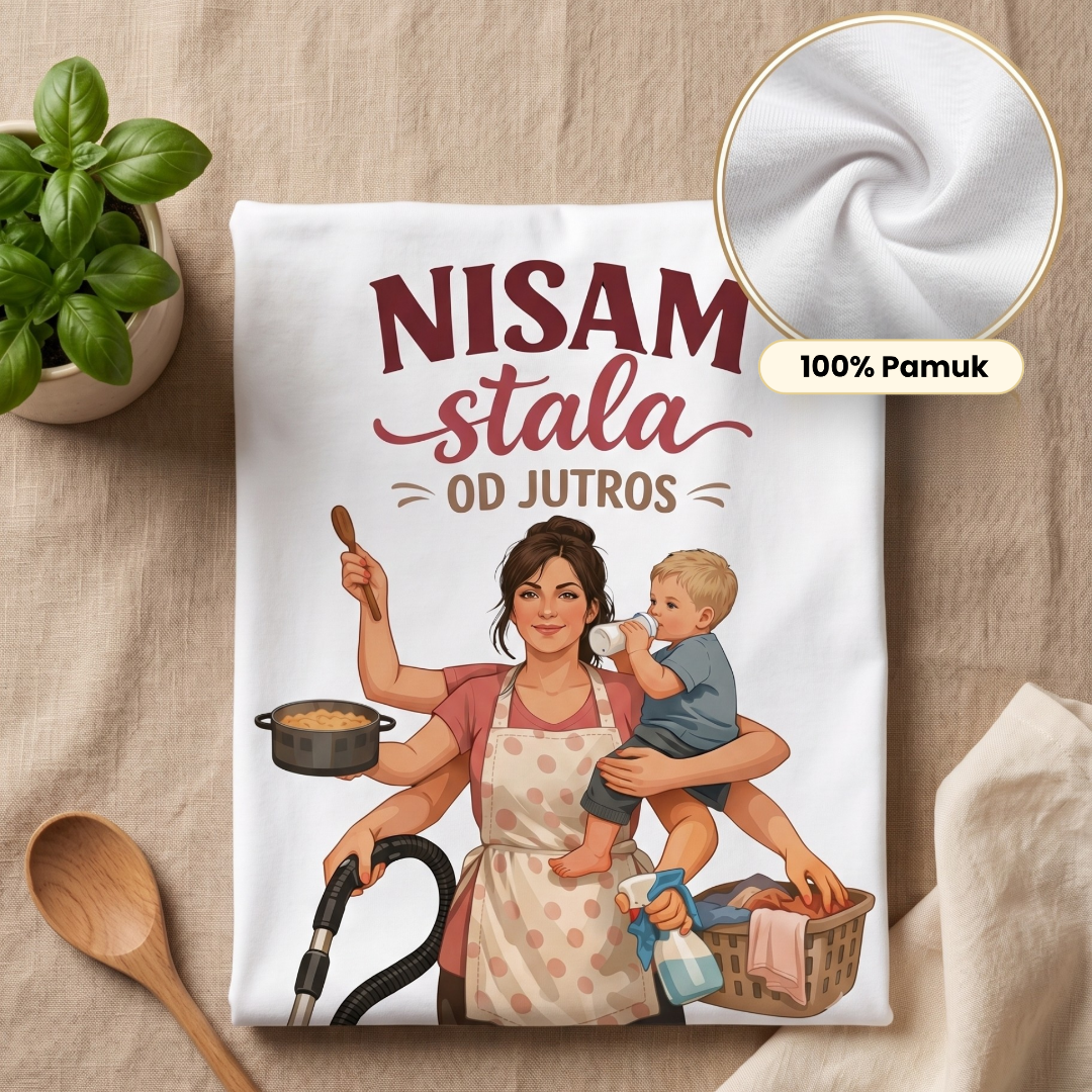 bela majica sa stampom nisam stala od jutros Srbija