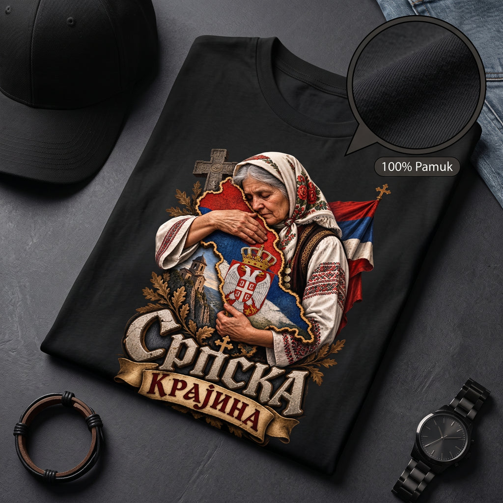 Spakovana majica sa stampom srpska rajina 100% pamuk